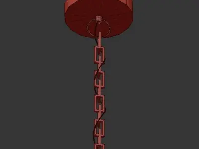 Luna 9 circular chandelier with gold accents 3D model