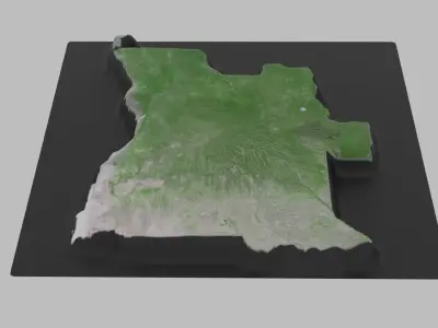 Angola Map Low-poly 3D model