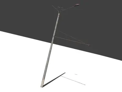 Old Trolleybus Power Line Low-poly 3D model