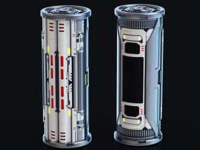 SciFi Barrels set 3D model purchase