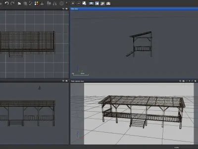 Porch wooden gazebo 3D model