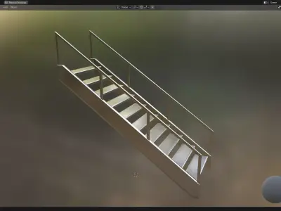 Metal Stairs PBR Low-poly 3D model