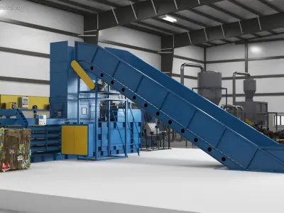  Automatic Horizontal Baler Blue 