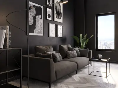 livingroom scene 02 3D model