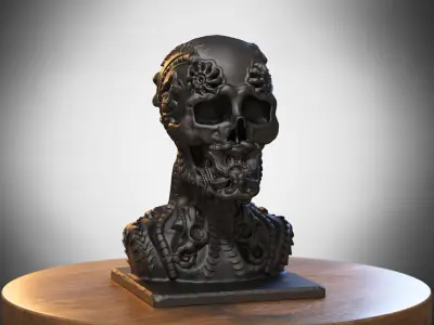 Skull robot dragon Headphone Stand Cyborg skull dragon  3D print model