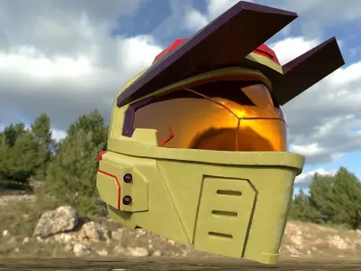 Halo 3 Masterchif spartan helmet Low-poly 3D model