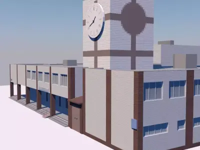 Medical centre Low-poly 3D model