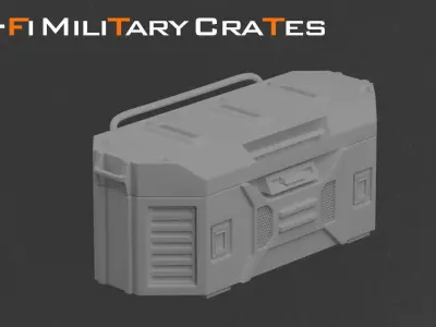 20 Sci-fi Military Crates  3D model