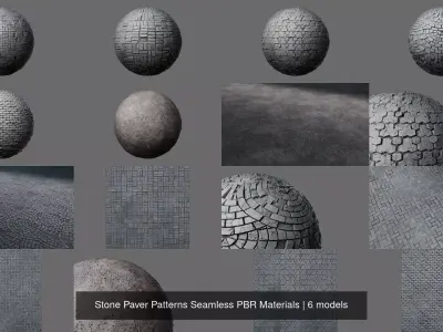 Stone Paver Patterns Seamless PBR Materials Texture