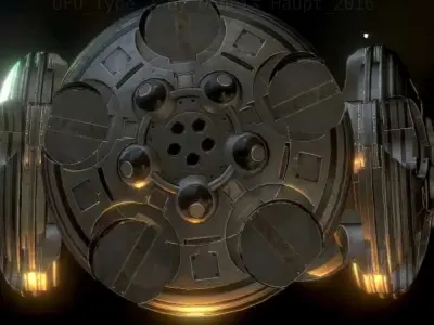 UFO Type 7 Animated and Game Ready Low-poly 3D model