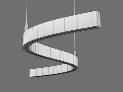 Snake oak chandelier Low-poly 3D model