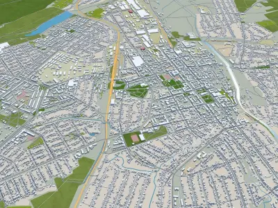 Bakhmut Ukraine Low-poly 3D model