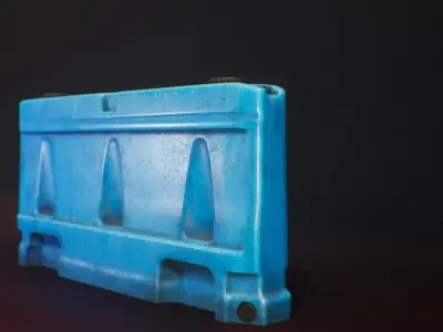  PBR Traffic barriers Plastic Texture Variatio  Low-poly 3D model
