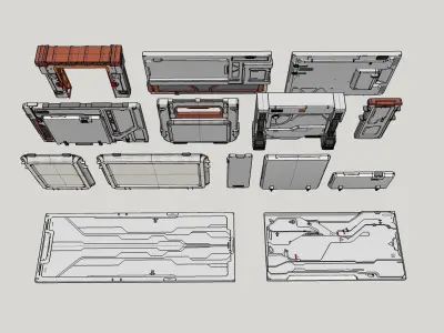sci-fi Architecture kitbash 33 3D model