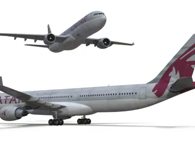  Qatar Airways Airbus A330-300 Rigged 