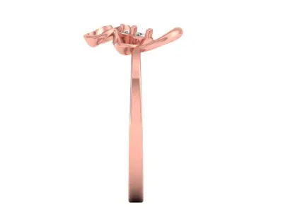 Solitaire Wedding Engagement Women Light Weight Flower Rings 3D print model 7