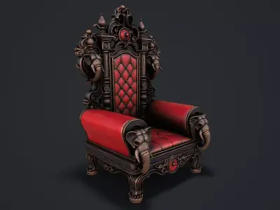 Fantasy Throne 2 game ready 3d model Low-poly 3D model