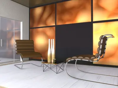 Living Lounge Set Low-poly 3D model