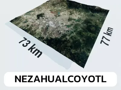 Nezahualcoyotl Mexico City Landscape 3D Model 3D model
