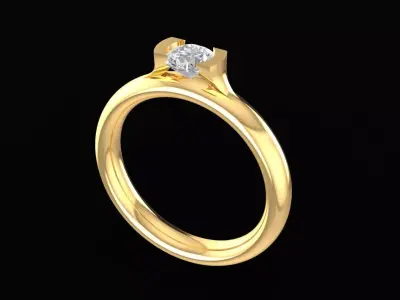 Elegant Solitaire Diamond Ring for Women 76a 3D print model