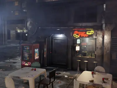 ULTRA Detailled Cyberpunk City Street Scene - Huge Map - Blender Textured - Retro Sci-Fi 