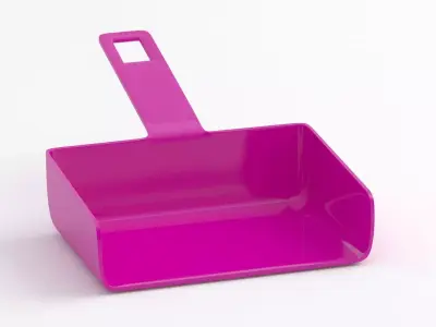 Pink Flat Plastic DustPan 3D model
