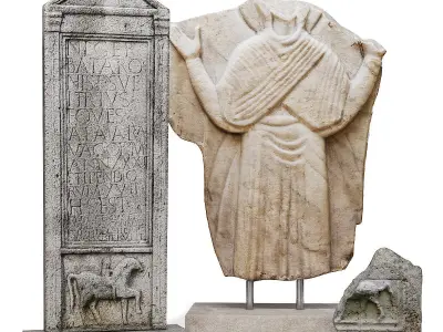 Roman tombstones and marble relief 3D model