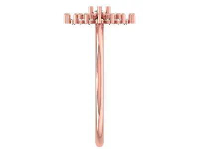 Solitaire Women Light Weight Flower Band Ring 3D print model