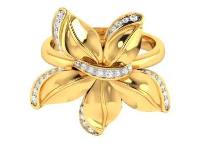 Solitaire Engagement Wedding Women Ring 3D print model 5
