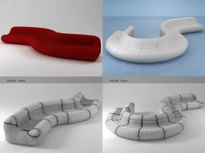 Carrera sofa with cushion 3D model