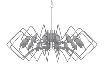 SONATA gold chandelier with crystals hanging from it 3D model