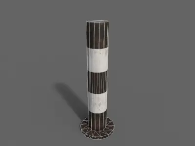 PBR Bollard BlackWhite Low-poly 3D model