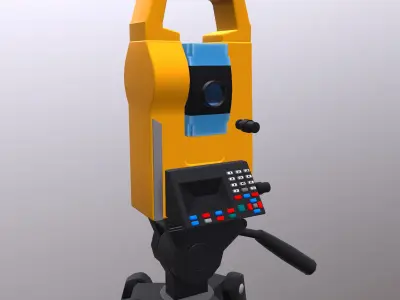 Road Survey Equipment Low Poly Low-poly 3D model