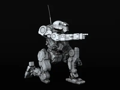 Javelin futuristic robot 3D print model