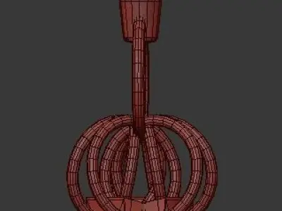 Rhodium Plated Pendant Lamp 3D model