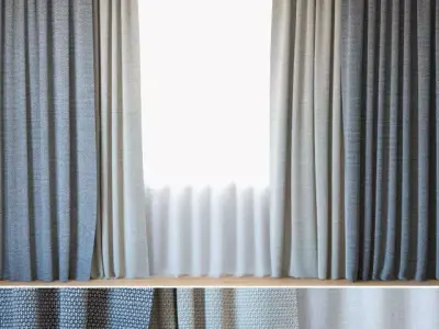Curtains 90 Curtains with Tulle ROHI Topia 3D model