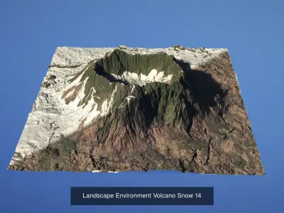 5 Landscape Environment Volcano Snow Volume 03 3D Model Pack