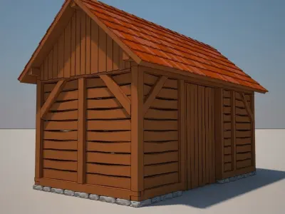 Barn cartoon 3D model
