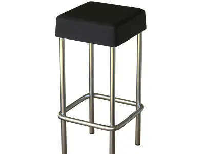 Bar Stool Leather Low-poly 3D model