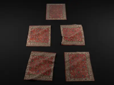Traditional Turkish rug 3D model