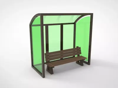 Street haltes  Low-poly 3D model