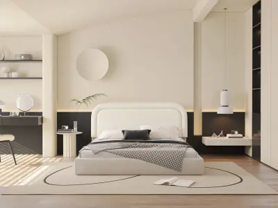 Comfortable bedroom interior scene  3D model