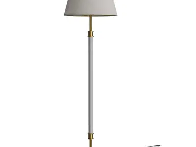 Viator Wrapped Black Leather Floor Lamp 3D model