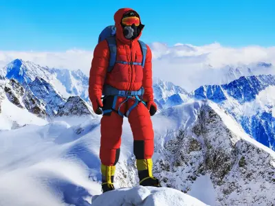  Fully Equipped Alpine Mountaineer Rigged for Maya 