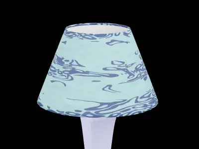 Bed Side Table Lamp Low-poly 3D model 3
