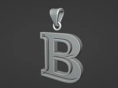 letter B pendant 3D print model