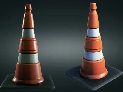 Traffic Cone  Low-poly 3D model