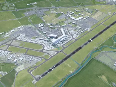 Edinburgh Airport 15km Low-poly 3D model