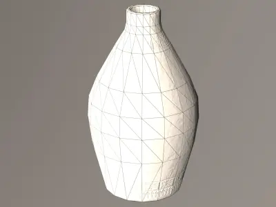 Ceramic Ornate Vase clay old jug Low-poly 3D model