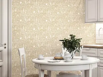 Antique Toile Sketch Wallpaper Texture